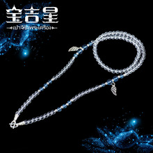 天然白水晶佛牌链 纯银配饰 爆花晶 白水晶 佛牌链