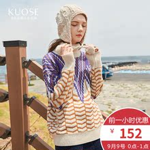 阔色2018冬季新款韩版女装慵懒风长袖复古时尚上衣高领毛衣图片