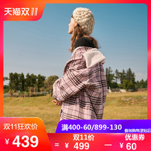 阔色2018冬季新款韩版女单排扣羊羔绒中长款毛呢外套图片