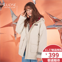 阔色2018冬季新款韩版女装学生ins超火宽松连帽保暖外套棉服图片