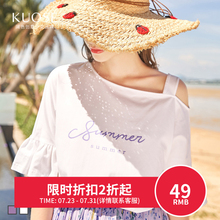 【3件7折】阔色2018夏季新款韩版女装学生荷叶边潮人短袖T恤图片