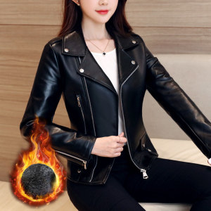 2018秋天新款短款皮衣外套女修身PU皮夹克大码女装春秋时尚秋装女