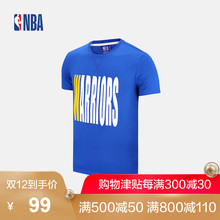 T恤 蓝色 金州勇士队 简约印花休闲圆领短袖 NBA
