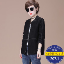秋比立领外套女春秋2018新款时尚潮韩版拼接棒球服秋天外套女上衣图片