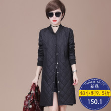 秋比立领中长款直筒棉衣女2018冬季新款潮韩版薄款纯色棉服女外套图片