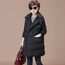 秋比韩版冬装2018新款中长款棉衣上衣外套宽松袄子大码棉服大衣图片