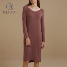 超细莫代尔针织睡裙睡衣女家居服连衣裙春秋 NEIWAI内外杜鹃同款