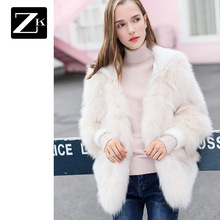 ZK狐狸毛大衣高端加厚短款时尚韩版显瘦外套反季2018秋冬新款女装图片