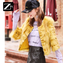 ZK狐狸毛皮海宁皮草短款韩版显瘦五分袖外套潮2018秋冬季新款女装图片