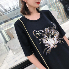 三色可选春季新品 猫咪亮片连衣裙女 圆领短袖 猫咪连衣裙 k姐自制