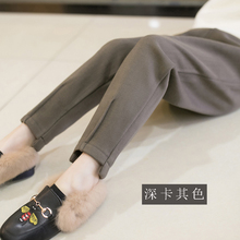 一体绒外穿萝卜裤 子中大儿童加厚毛呢休闲裤 秋冬星空呢女童加绒裤