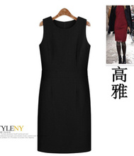 新品 秋冬连衣裙女装 打底背心毛呢裙连衣裙 冬季 大码 2014年冬款