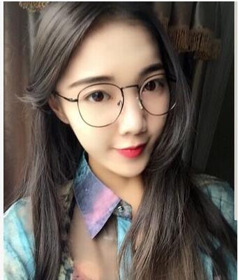韩国原宿金属近视男女款潮装饰修脸复古文艺圆形细框平光眼镜框架 韩国原宿金属近视男女款潮装饰修脸复古文艺圆形细框平光眼镜框架