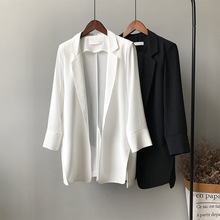 网红小西装薄款外套女夏2019新款欧货宽松韩版西服上衣防晒衫