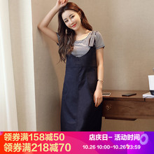 零五七一世家2018夏季新款女装韩版高腰休闲背带宽松半身裙子潮图片