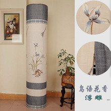 棉麻刺绣 天行智行格力I酷铂I机圆形空调罩立式柜机空调罩