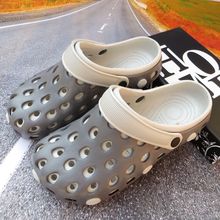 一脚蹬懒人沙滩鞋 青年透气花园鞋 韩版 包邮 厚底柏头拖鞋 男女洞洞鞋