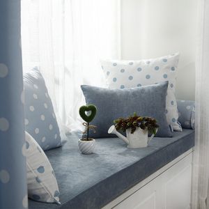 定做静谧蓝色飘窗垫