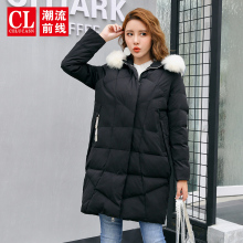 N潮流前线2018冬装新品棉服外套女中长款纯色休闲棉衣外套韩版潮图片