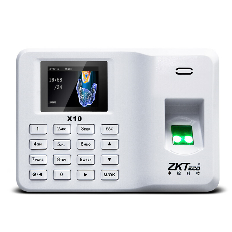 中控智慧X10指纹考勤机 免软件打卡机 自助生