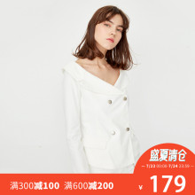 修身 117108509 双排扣露肩西服 个性 ONLY2018年新品
