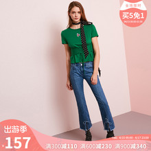 百搭九分阔腿喇叭牛仔裤 118149703 2019新款 绫致ONLY春夏装