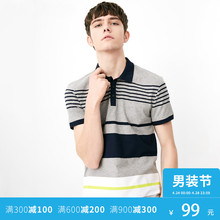 217206504 T恤上衣C 夏季短袖 JackJones杰克琼斯撞色休闲翻领男装
