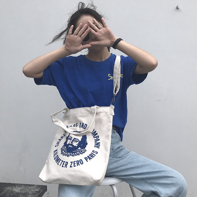 帆布包女单肩韩国简约百搭ins超火包chic斜挎包学生韩原宿ulzzang