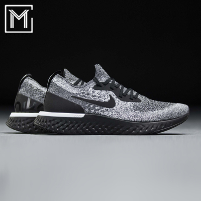 Nike Epic React Flyknit 男女黑白编织运动跑步鞋AQ0067-102-011