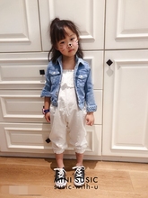 5岁mini susic女童纯棉软牛仔浅蓝牛仔外套