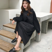 超长款过膝加厚连帽卫衣裙 套头女宽松大码连衣裙长裙2018冬季潮图片