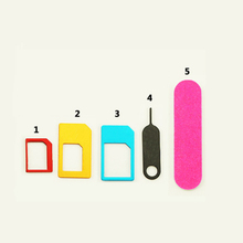 5 in 1 Sim Card Adapters + Regular & Micro Sim + Standard SI
