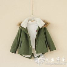 2013秋冬童装欧美单男童羊羔绒毛领连帽休闲棉衣外套