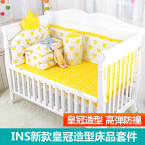 ins婴儿床围皇冠床围造型皇冠床头靠垫婴儿床围纯棉宝宝床上用品