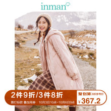茵曼2018冬装新款连帽时尚保暖显瘦加厚长款棉衣外套女1884051722图片