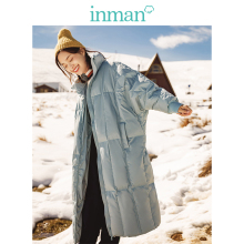 inman茵曼旗舰店立领保暖加厚宽松长款羽绒服2018冬装新款外套潮图片