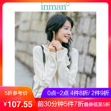 茵曼 秋冬女装新款甜美荷叶边长袖圆领套头针织衫女上衣宽松图片