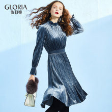 双11预|GLORIA/歌莉娅冬季新品压摺连衣裙17NR4E090图片