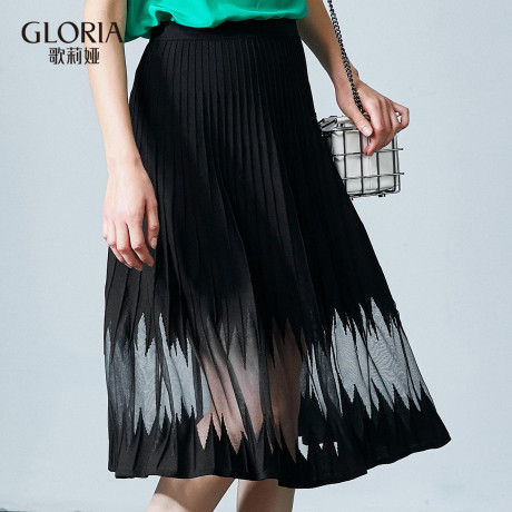 GLORIA/歌莉娅女装2018夏季毛织半裙186P5L010商品大图