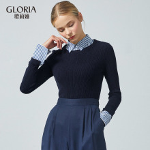GLORIA/歌莉娅2018年冬季毛织圆领上衣18DC5J010图片
