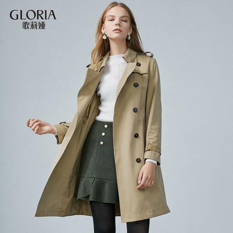 GLORIA/歌莉娅女装2018秋季双层翻领风衣外套189C6E200商品大图