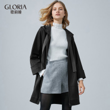 GLORIA/歌莉娅女装2018秋季H型针织连帽外套189C6E260图片