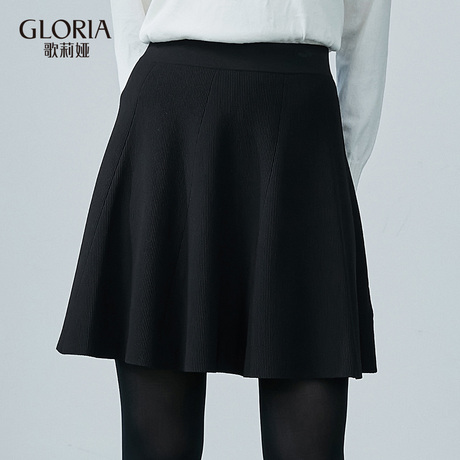 GLORIA/歌莉娅2018年秋季A型毛织中腰短裙189C5L010商品大图