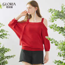 GLORIA/歌莉娅2018天丝露肩吊带针织184C5G030图片