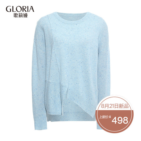 GLORIA/歌莉娅女装冬季新品花纱羊绒衫17CK5J700商品大图