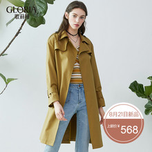 GLORIA/歌莉娅女装冬季新品腰带翻领风衣179K6E900图片