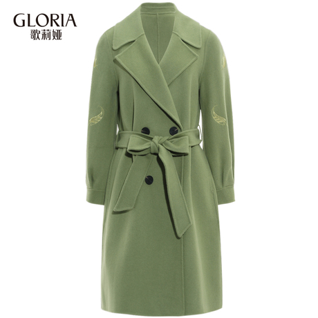 GLORIA/歌莉娅女装2018冬绣花双面呢外套18CE6E710商品大图