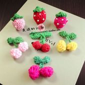 新品 限量特价 麦琪手作复古毛衣毛线编织樱桃草莓胸针