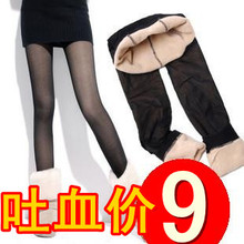 2013秋装新品假透肉打底裤 秋冬季保暖加厚双层九分拉绒女裤批发