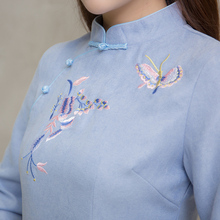 复古民族风绣花唐装上衣 秋冬新款茶服中式女装旗袍上衣 日常汉服图片